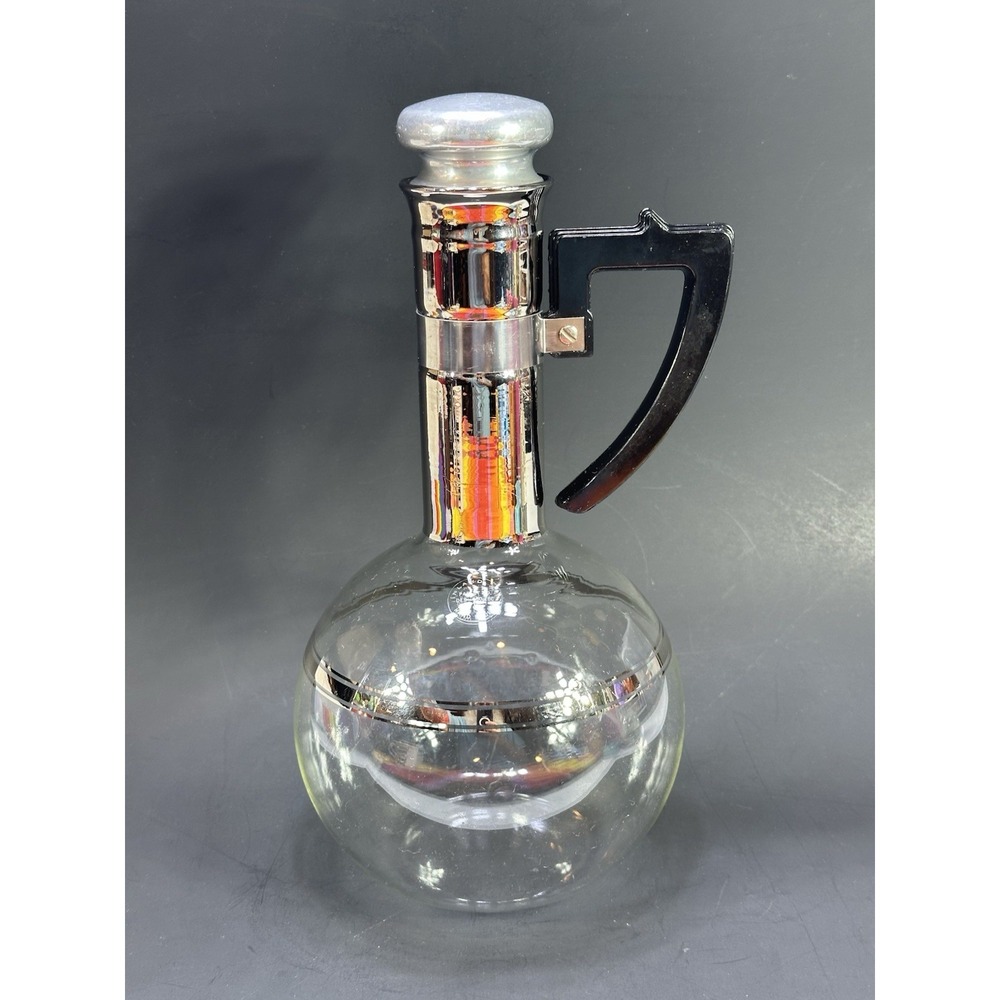 Vintage Inland XXX Hand Blown 12 Cup Glass Coffee Carafe Mid Century Modern